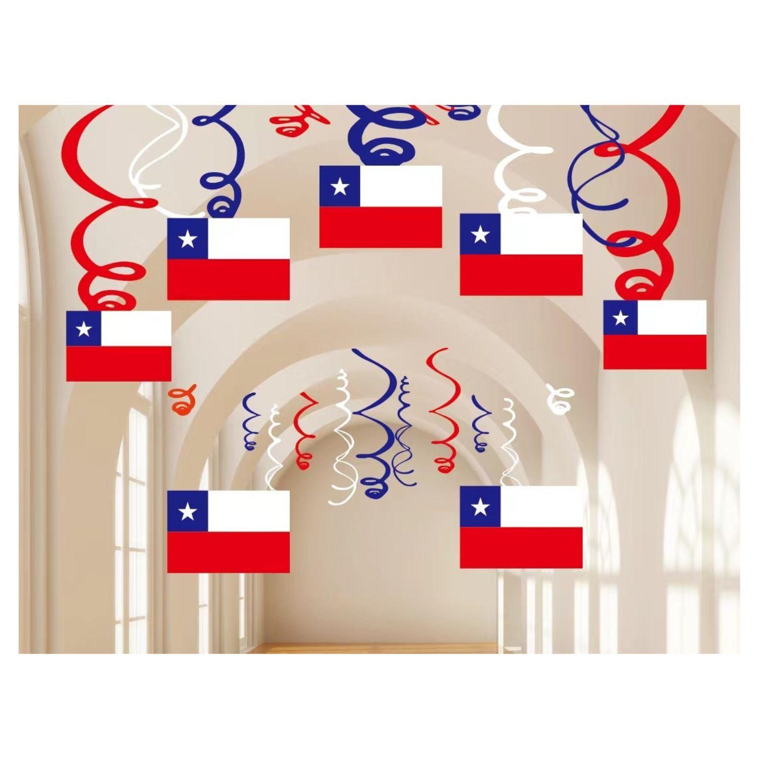 Espirales Colgantes Banderas Chilenas Fiestas Patrias Cotillon-3