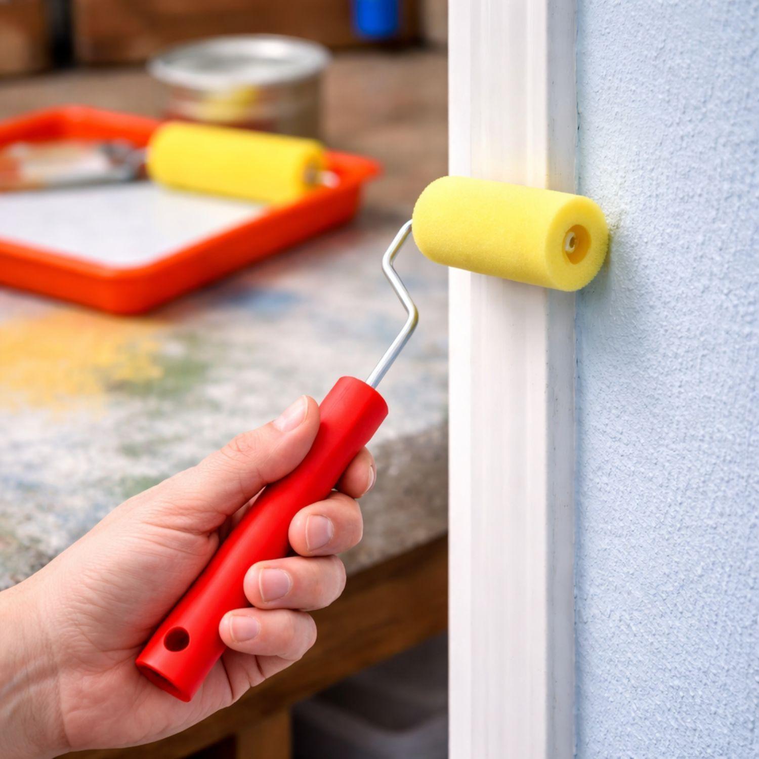 Set 10 Rodillos Esponja 2 Pulgadas Mango Plastico Pintar-2