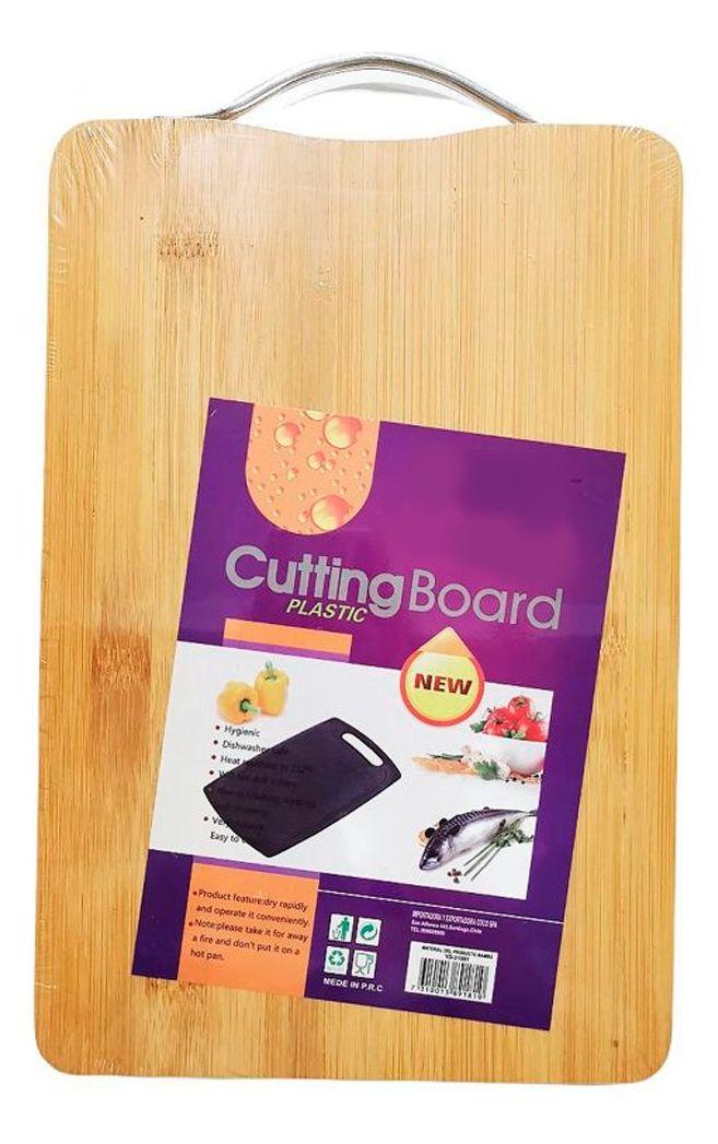 Tabla De Madera Bambo 23x34 Multiusos Cortador Verduras-0