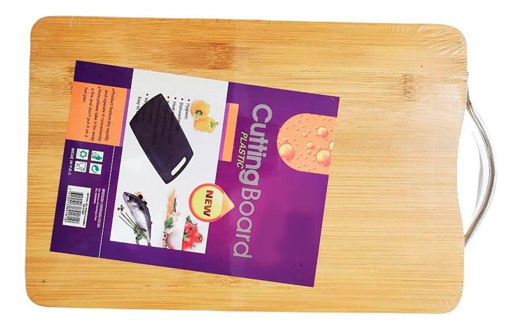 Tabla De Madera Bambo 23x34 Multiusos Cortador Verduras-1