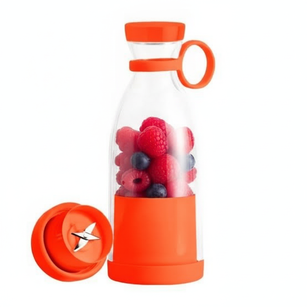Juguera Portatil Botella USB 420ml 6 Cuchillas Recargable-0