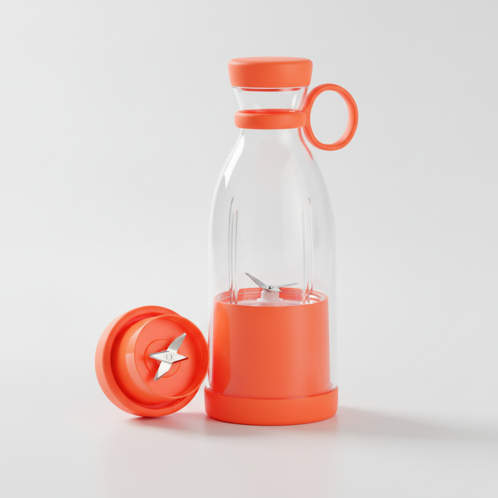 Juguera Portatil Botella USB 420ml 6 Cuchillas Recargable-6