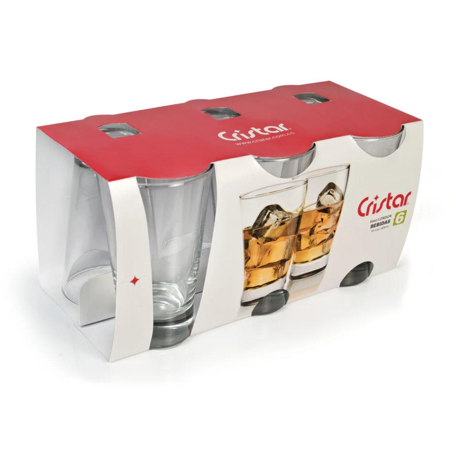 Set 12 Vasos Altos De Vidrio 394mL Modelo London Jugo Agua-2