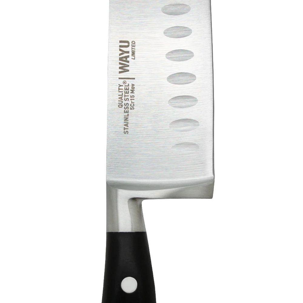 Cuchillo Santoku Wayu Limited 31cm Acero Filo Unico-4