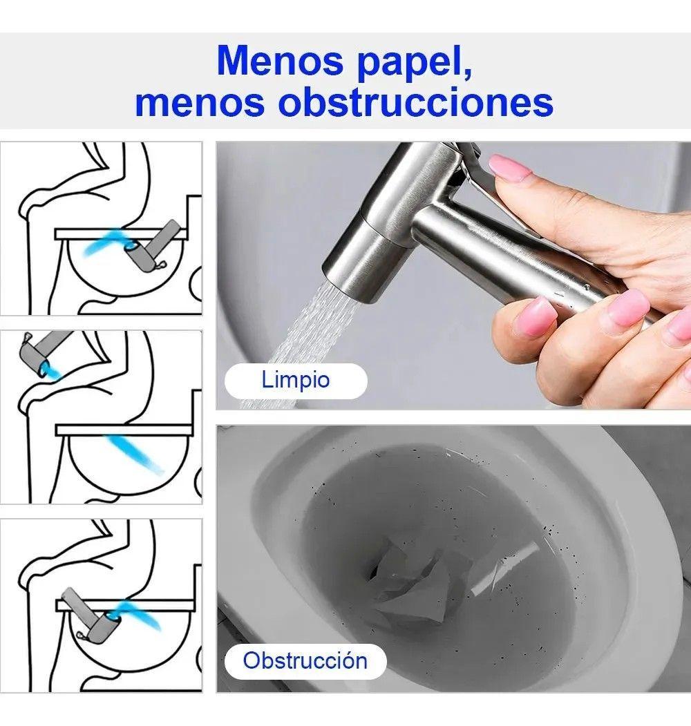 Ducha Bidet Árabe Kit Completo Inodoro Acero Inoxidable Gris-4