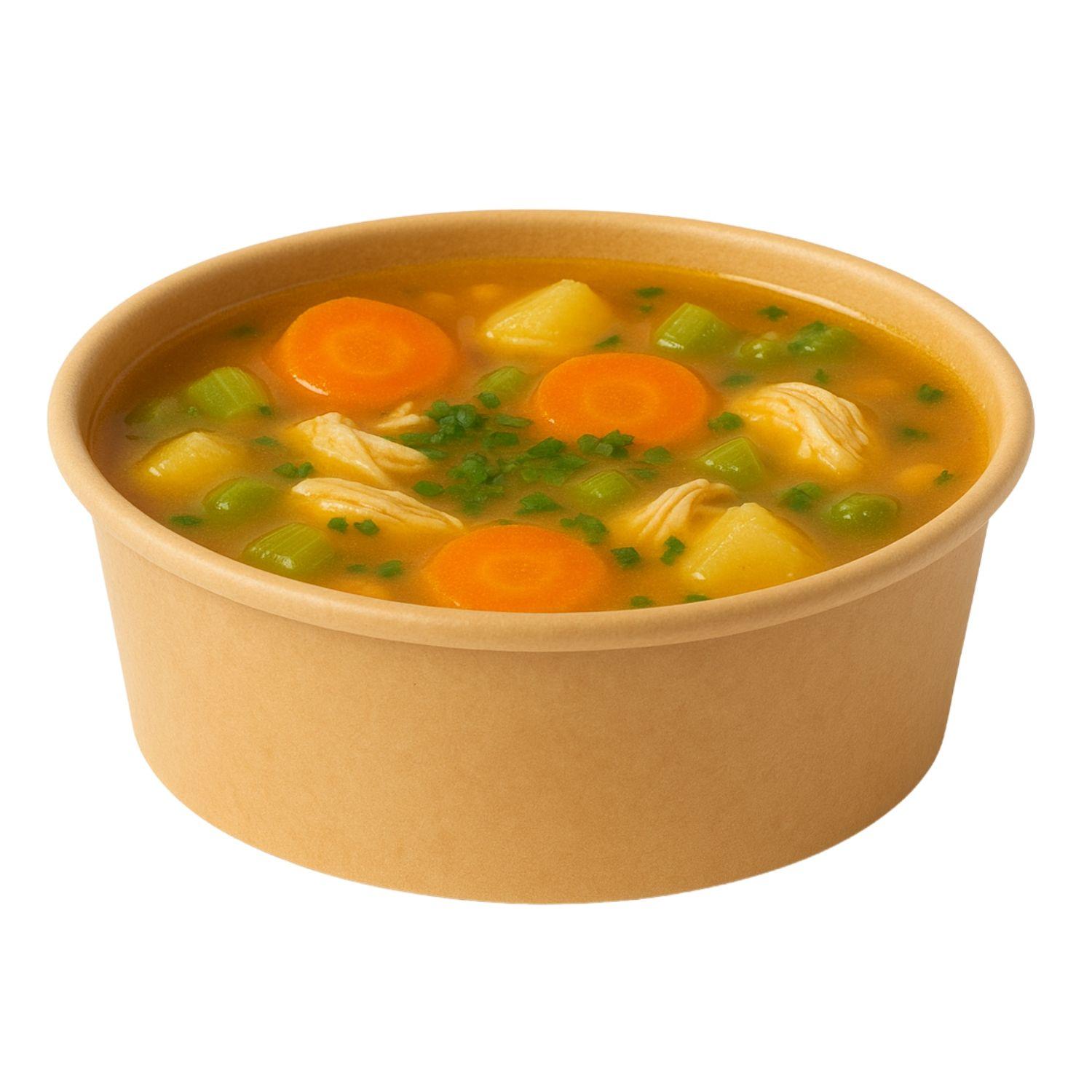 Set 50 Envases Para Sopa Kraft 177mL 6oz Comida Desechable-2