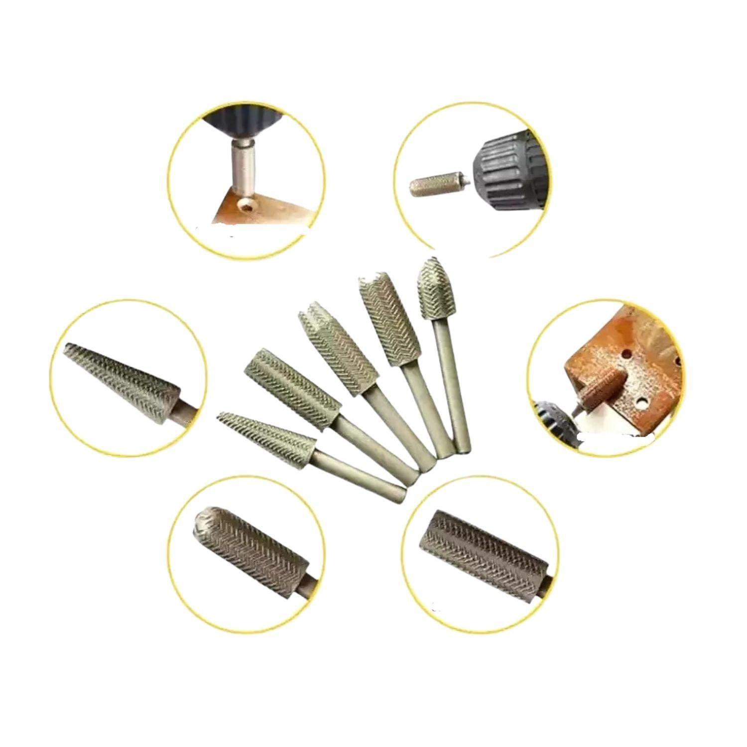 Set Escofina Giratorias 5 Pzas para Metal Herramienta Profesional-3