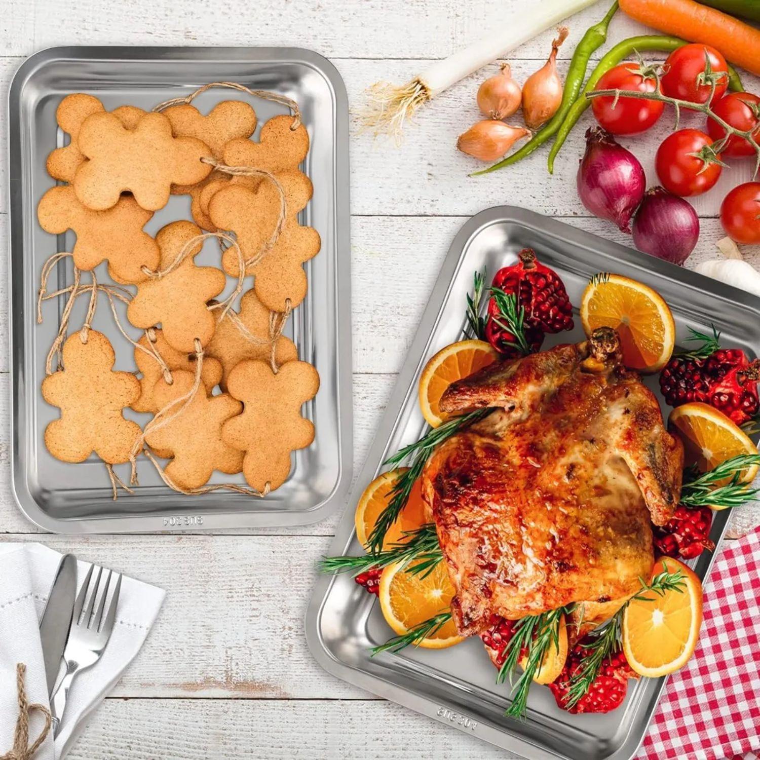 Bandeja Horno Rectangular Molde 60x40x7cm De Acero Cocina-3