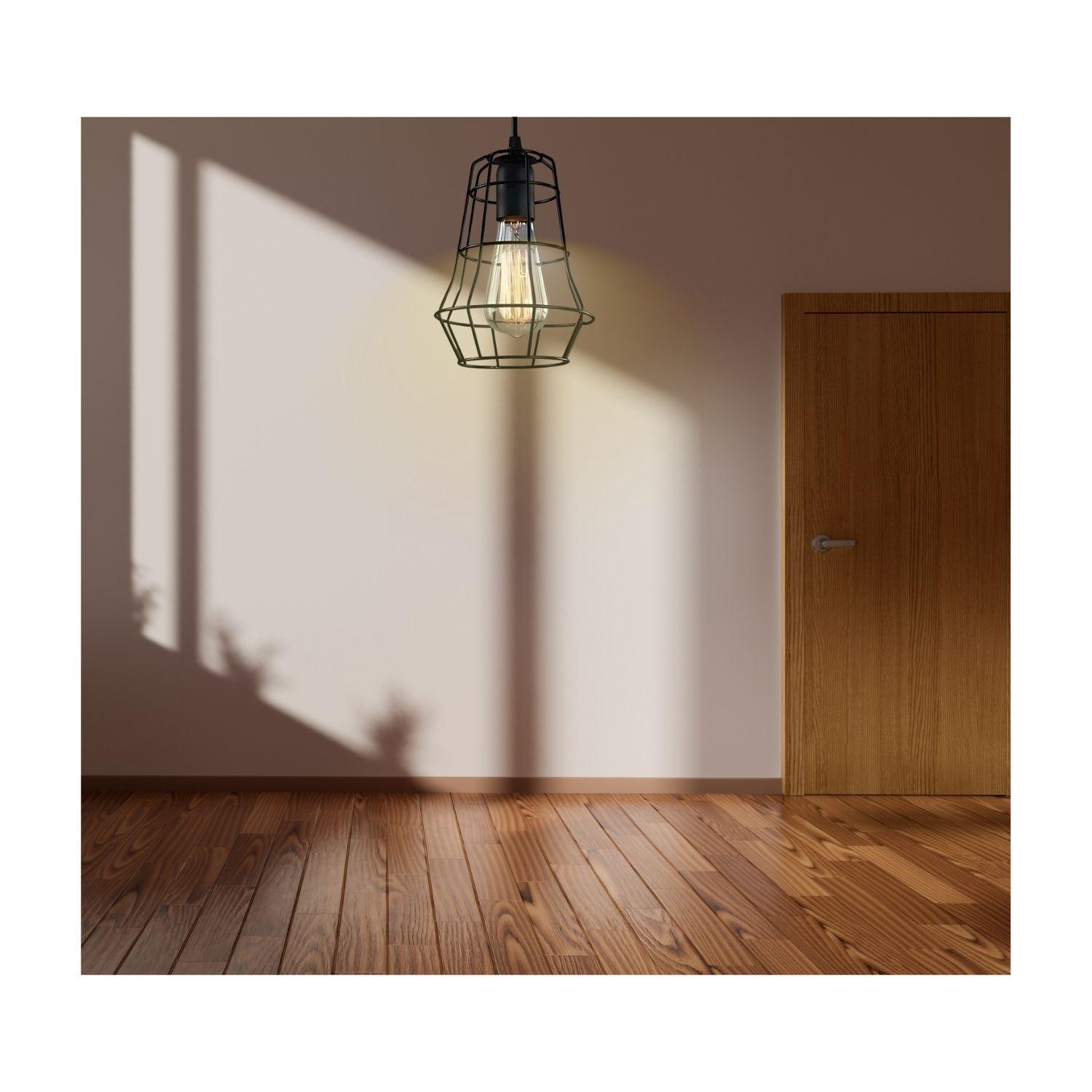 Lampara De Techo Colgante Industrial De Malla Cesta Metalica-2