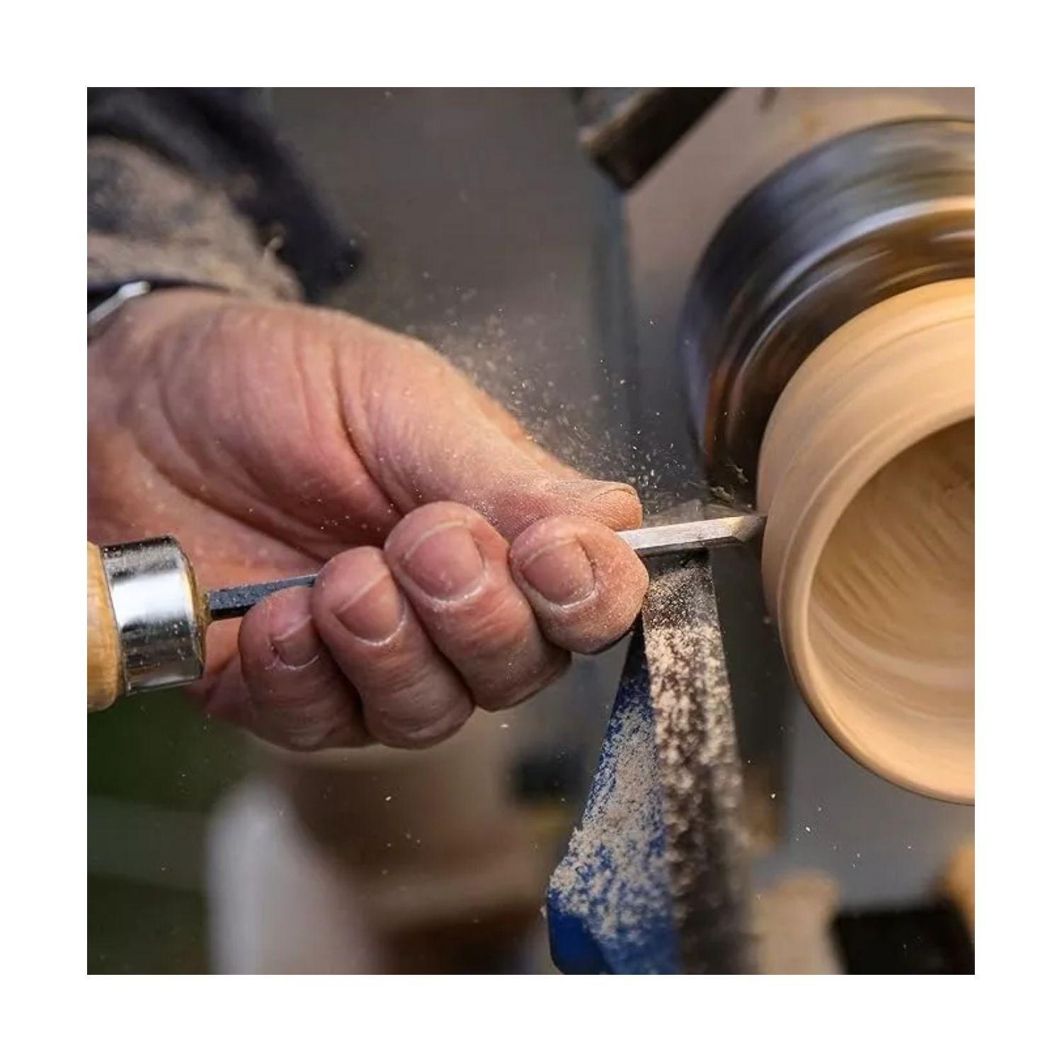 Set 10 Gubias Profesional Acero Mango Madera Para Torno-1