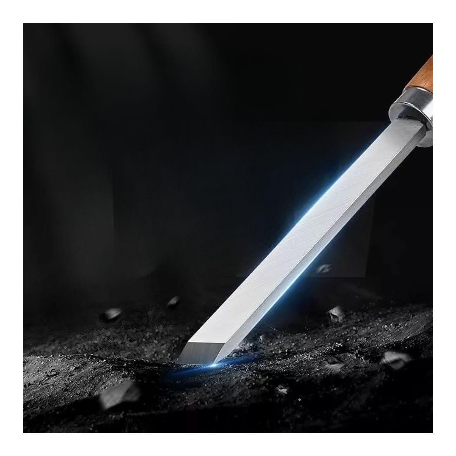 Set 10 Gubias Profesional Acero Mango Madera Para Torno-3