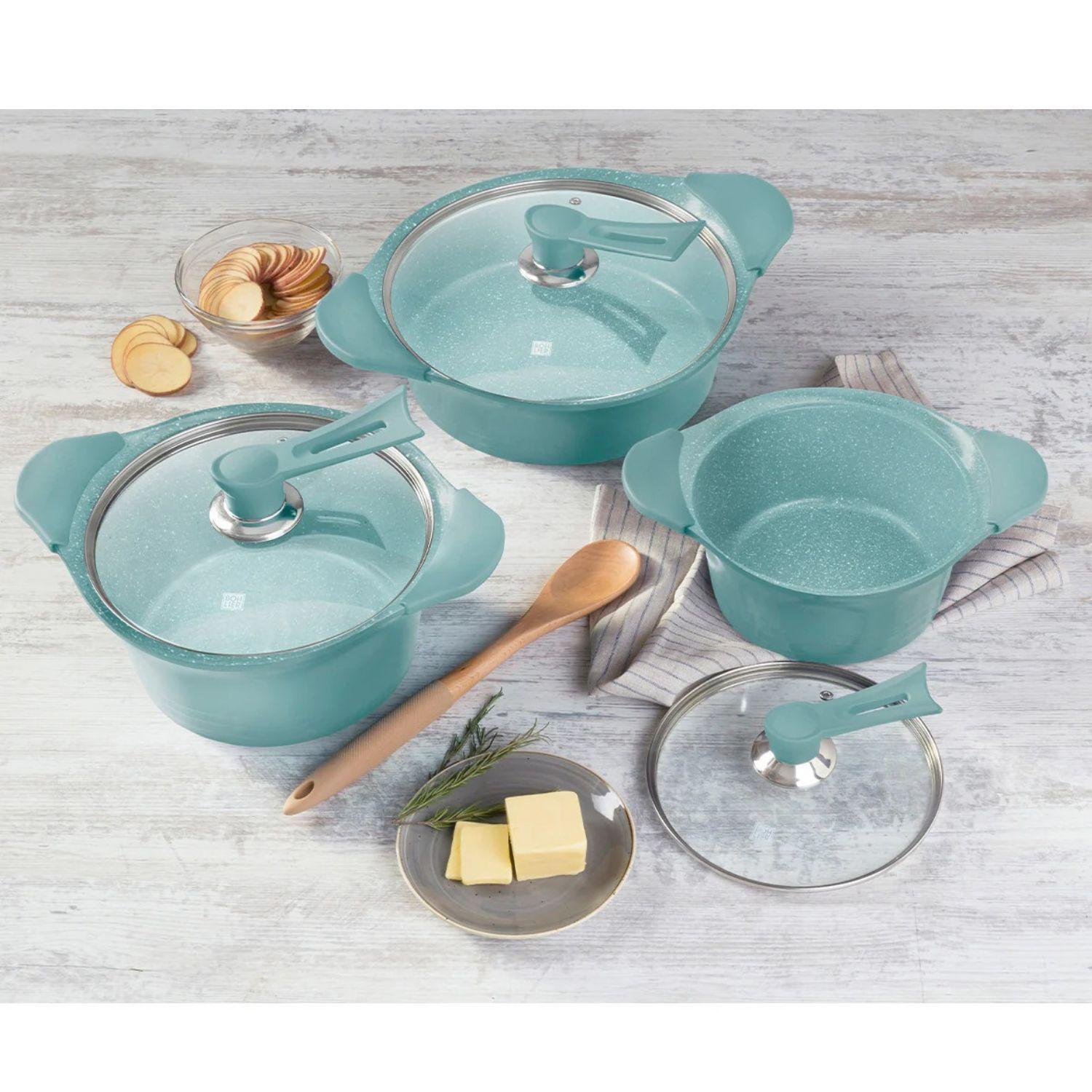 Bateria Cocina Bohlier 6 Piezas Aluminio Forjado Jade-5