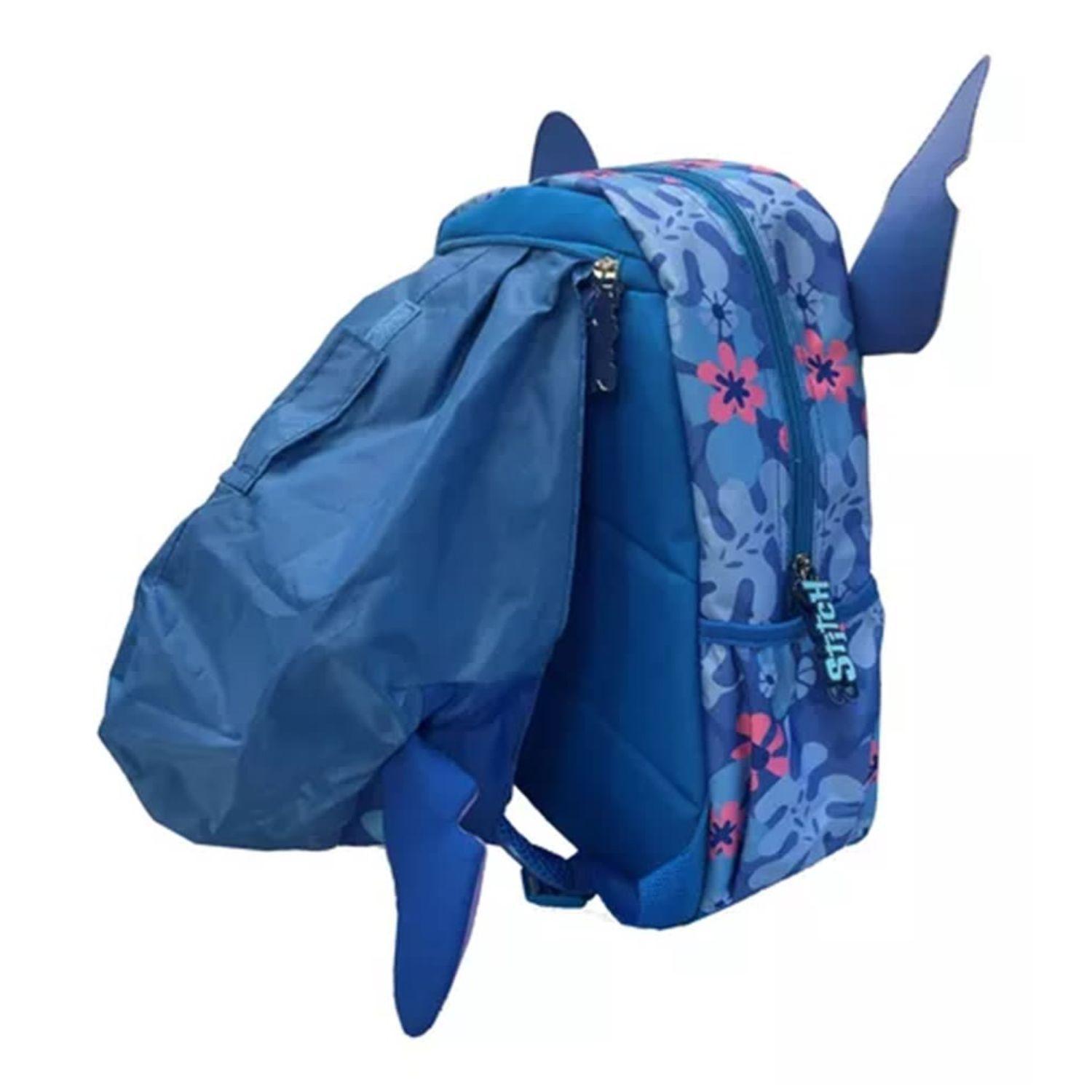 Mochila Infantil Diseño Personaje Orejas 3D Azul Flores-4