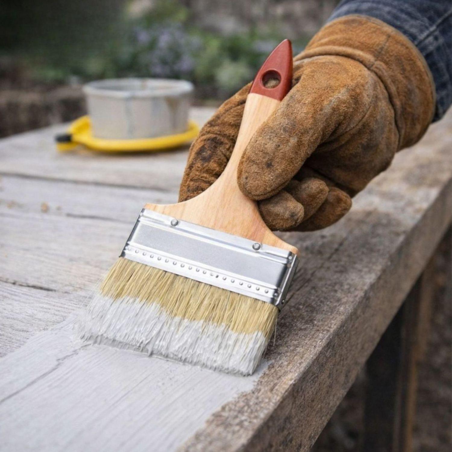 Brocha Mango Madera 5 Pulgadas Para Pintar Construcción-2