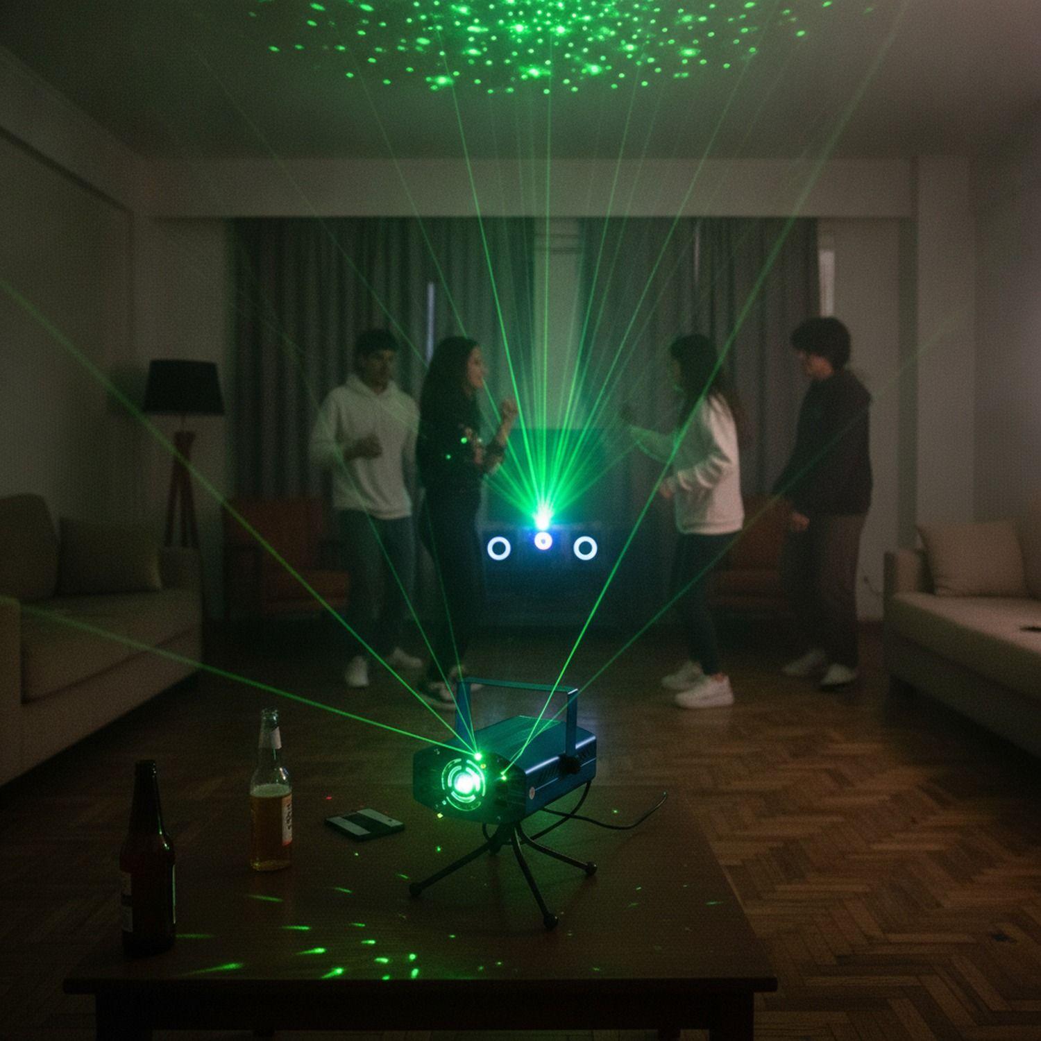Proyector Laser Verde Fiestas Ritmo Musica Estroboscopico-1