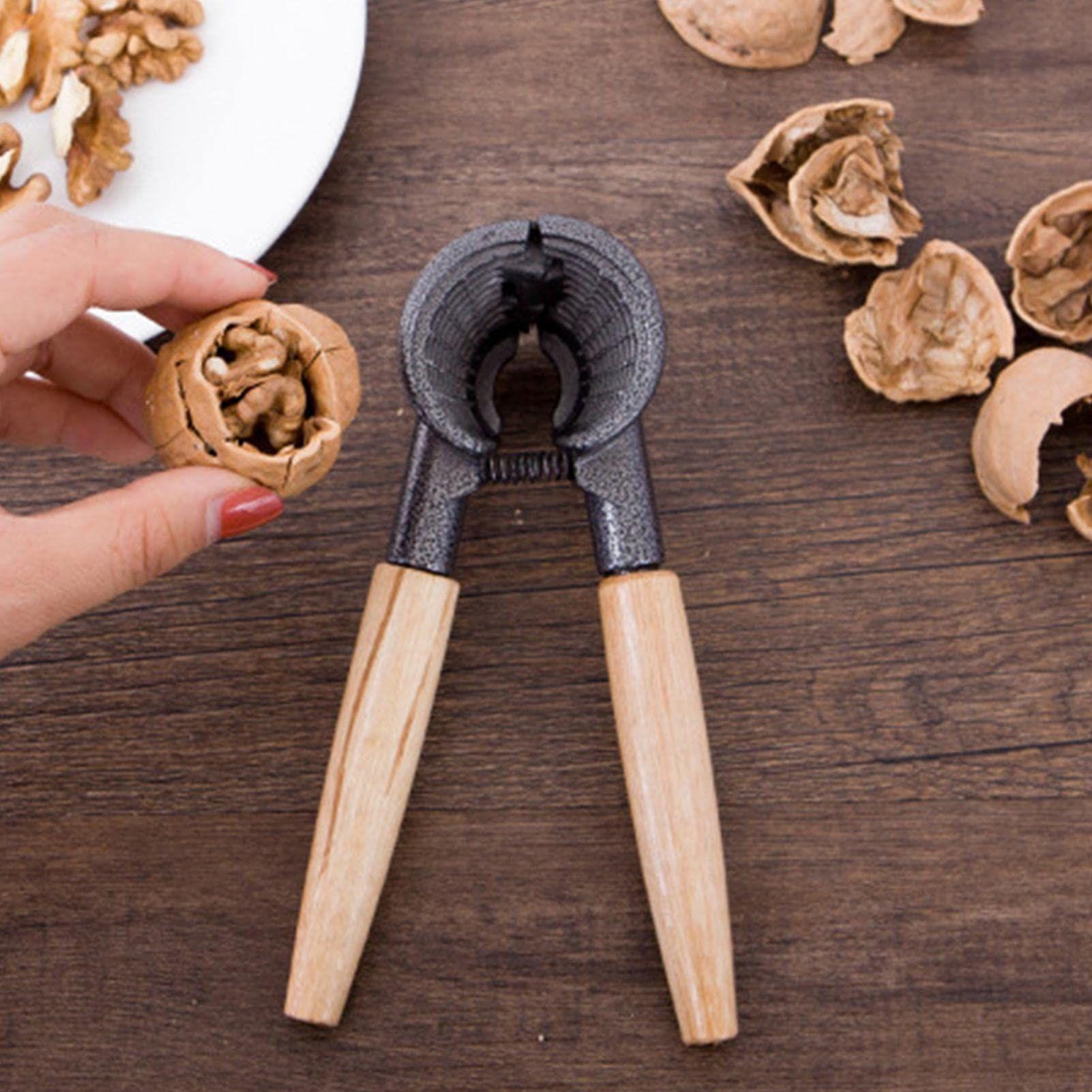 Pelador De Nueces Tipo Alicate Mango Madera Prensador-2