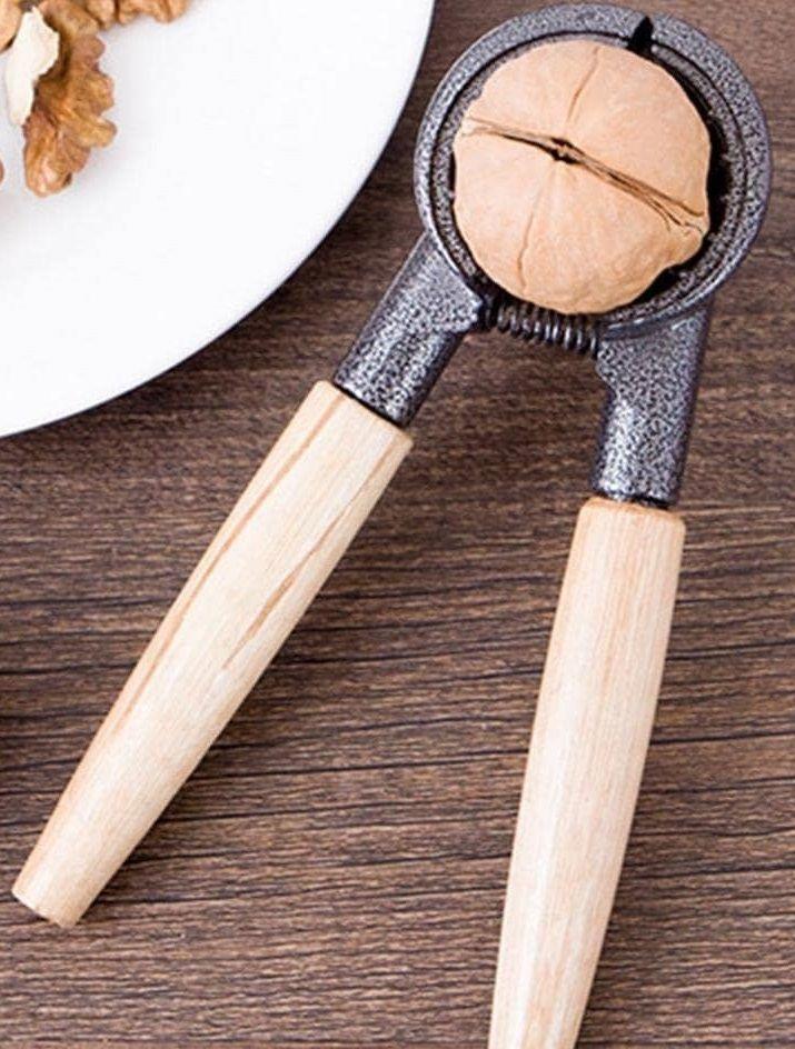Pelador De Nueces Tipo Alicate Mango Madera Prensador-3