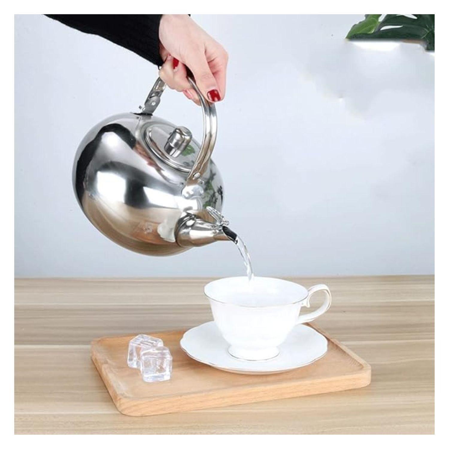 Hervidor de Té con Infusor Acero Base Plana 18cm Cocina-2