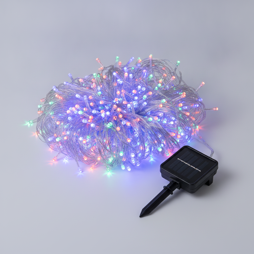 Cascada Luces Led Solar 120 Luces 6m Multicolor Árbol Rama-5