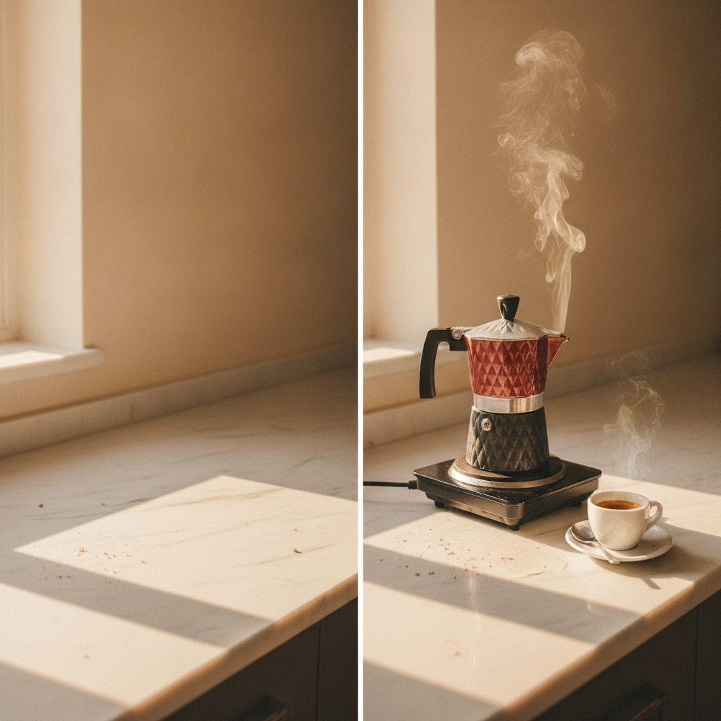 Cafetera Moka 3 Tazas Acero Inoxidable Greca Mango Negro-6