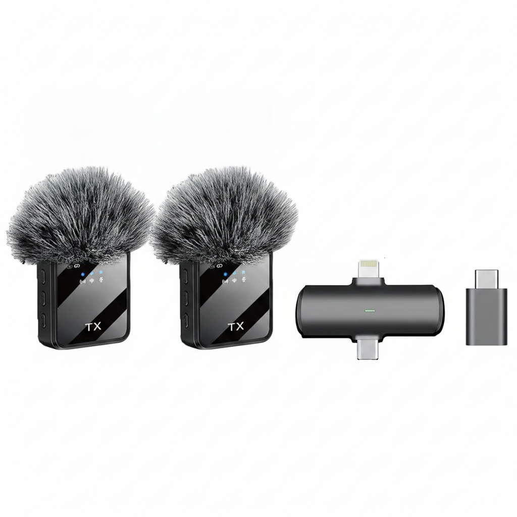 Micrófono Inalámbrico Celular Pack 2 TX Reducción Ruido Dsp-8