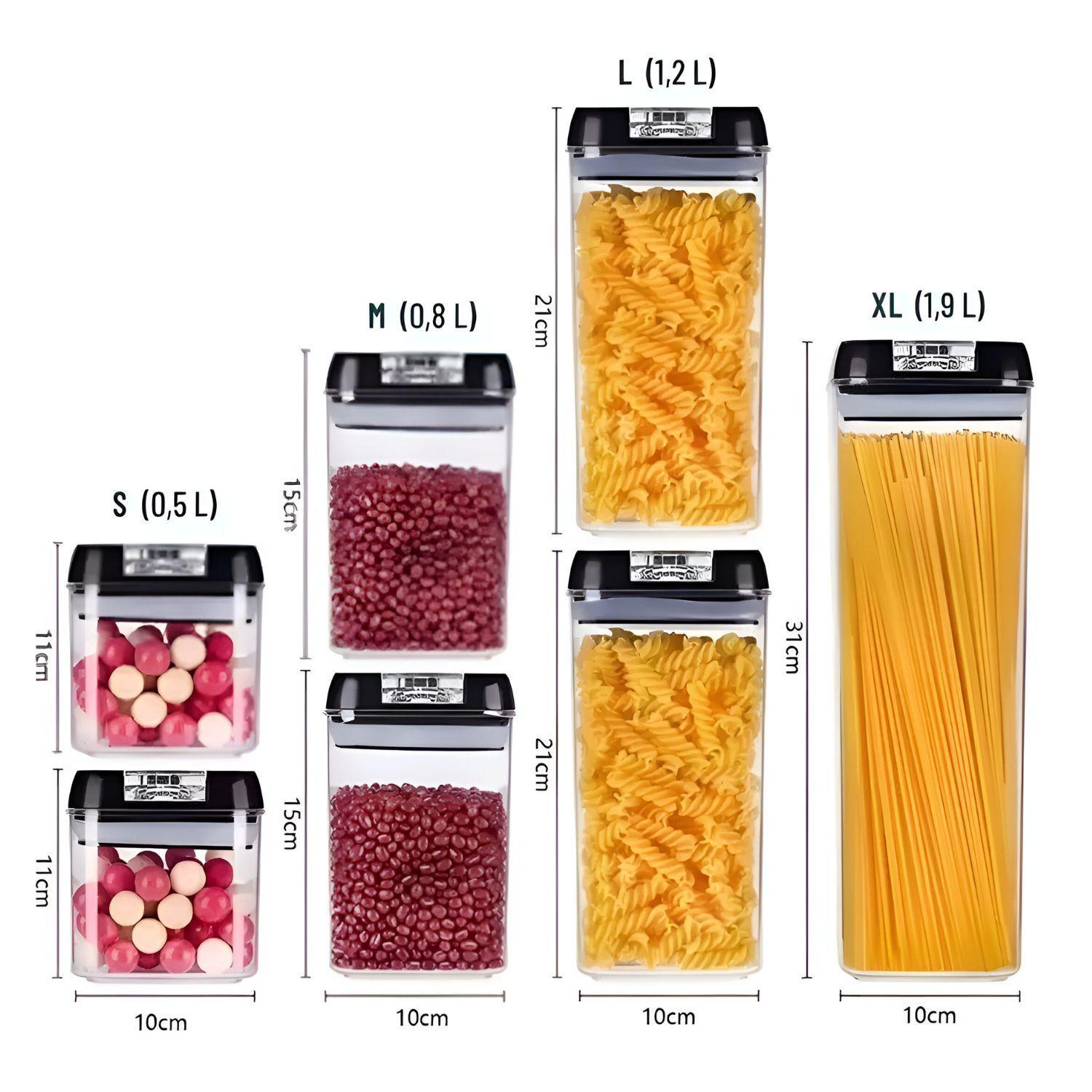 Set 7 Contenedores Cocina Despensa para Alimentos Alta Calidad-5