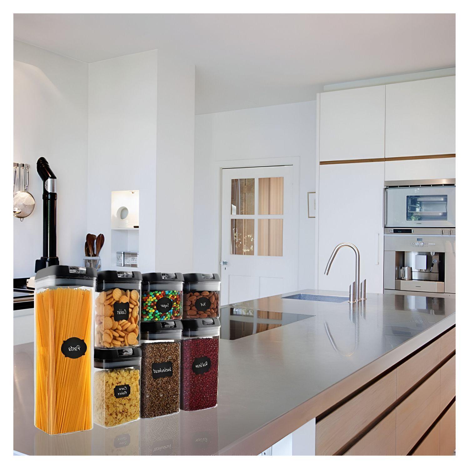 Set 7 Contenedores Cocina Despensa para Alimentos Alta Calidad-6