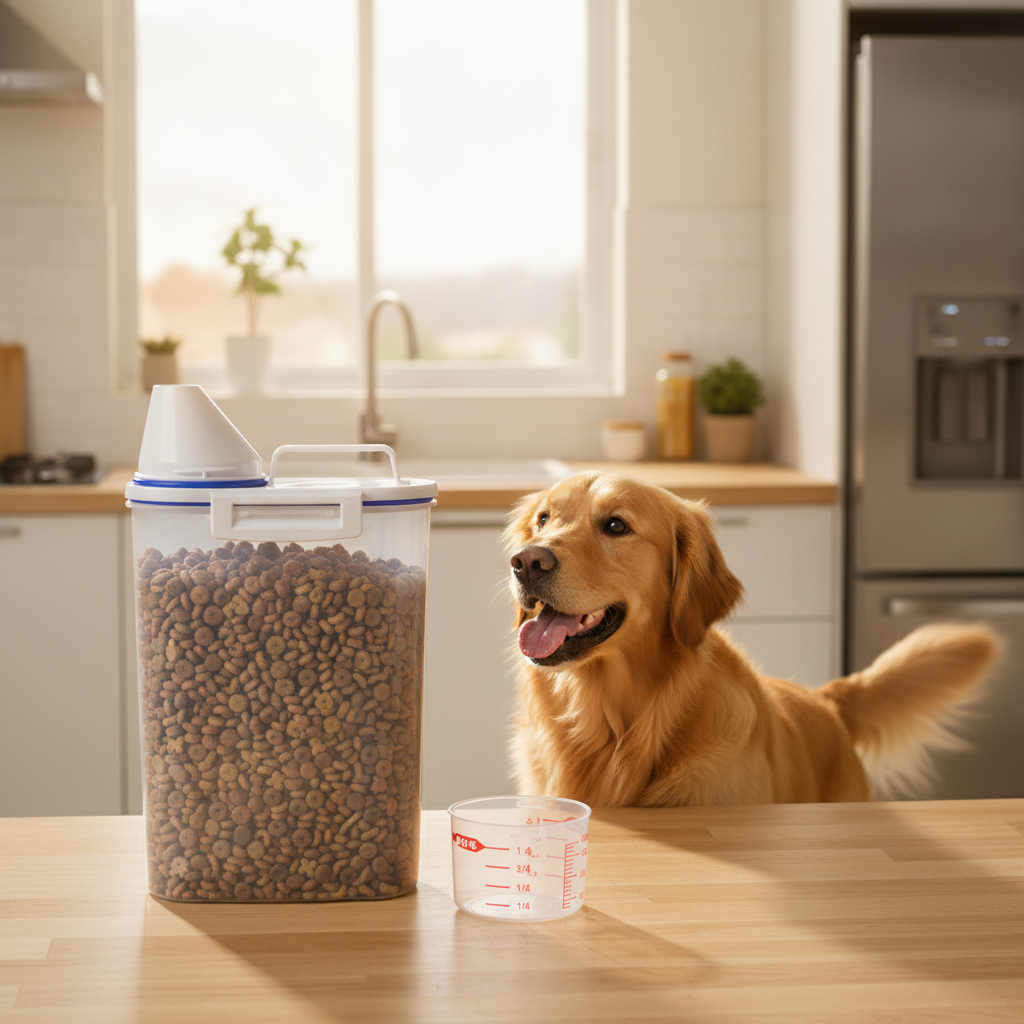 Recipiente Hermético Comida Mascotas 2 Litros Taza Medidora-3
