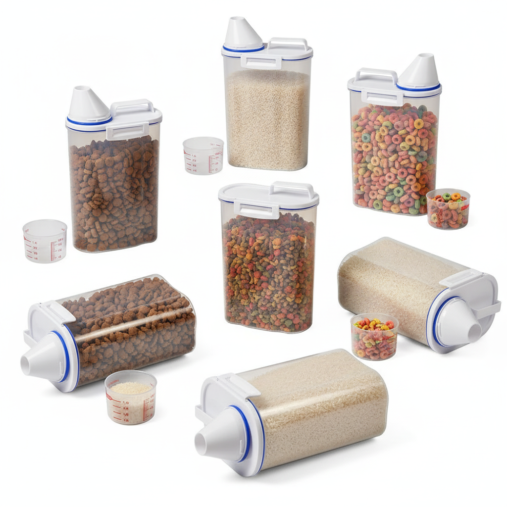Recipiente Hermético Comida Mascotas 2 Litros Taza Medidora-8