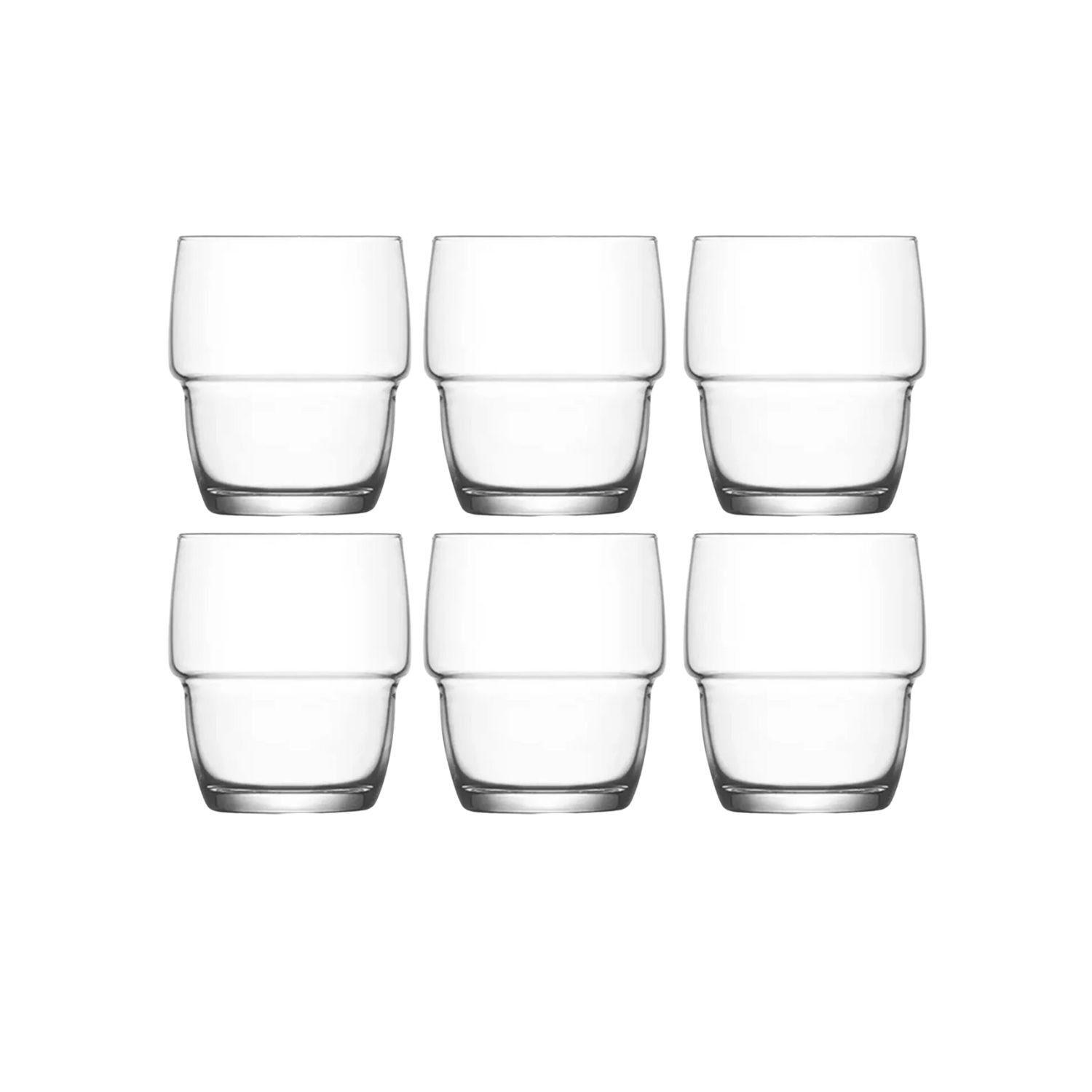 Set 6 Vasos Galata Whisky Bebidas Tragos 285mL Transparente-0