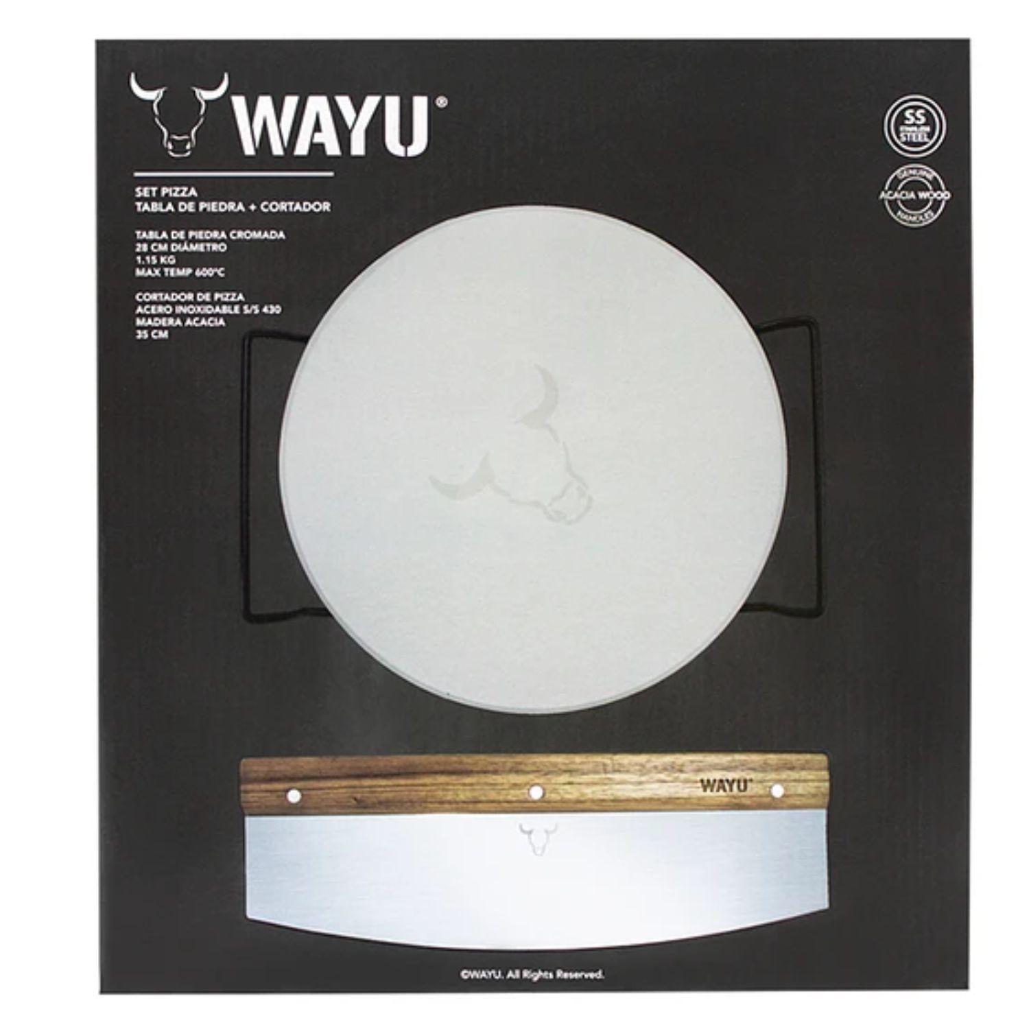 Set Pizza Piedra + Cortador Xl Wayu Color Blanco-2