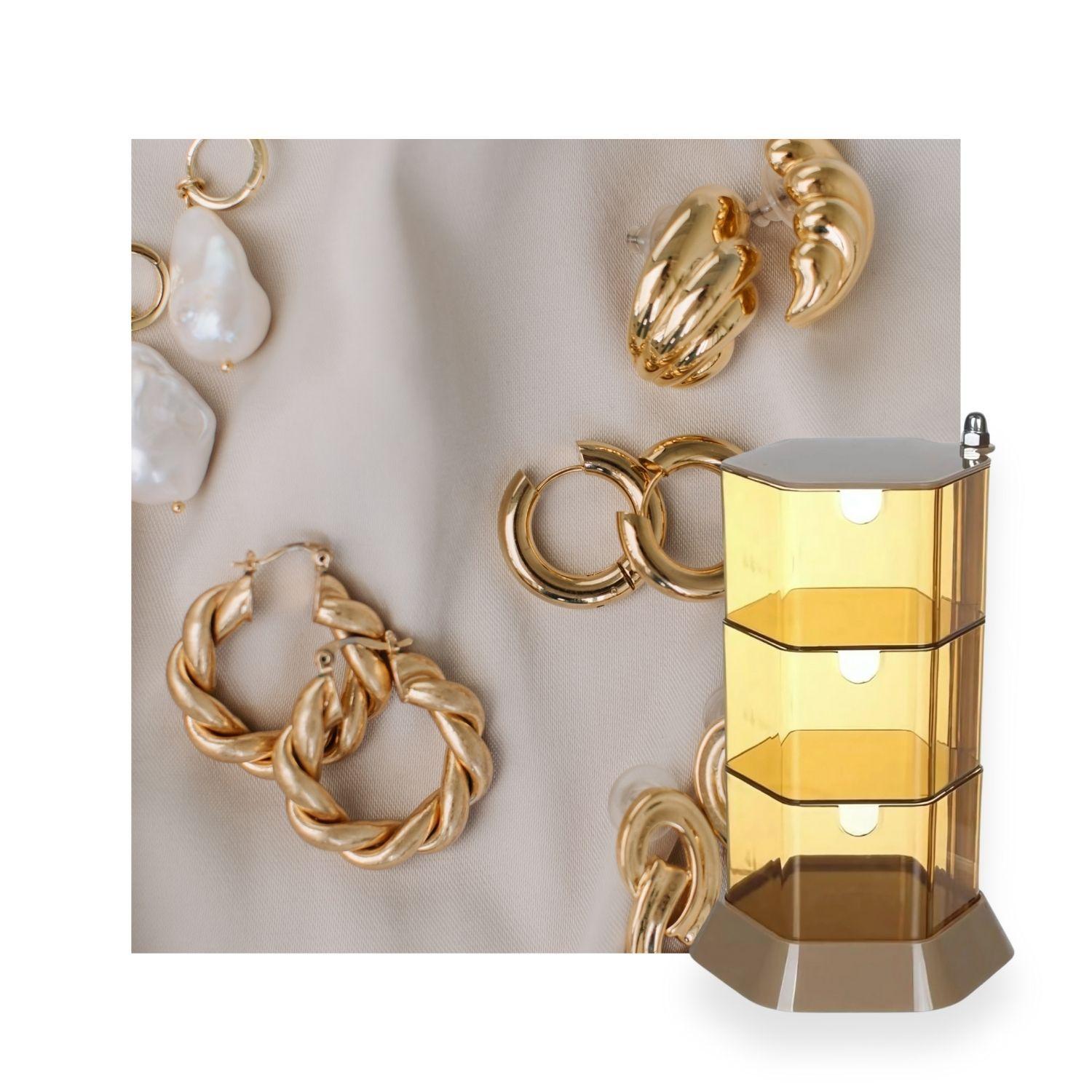 Caja 3 Niveles Almacenamiento Maquillaje Joyas Accesorios-2