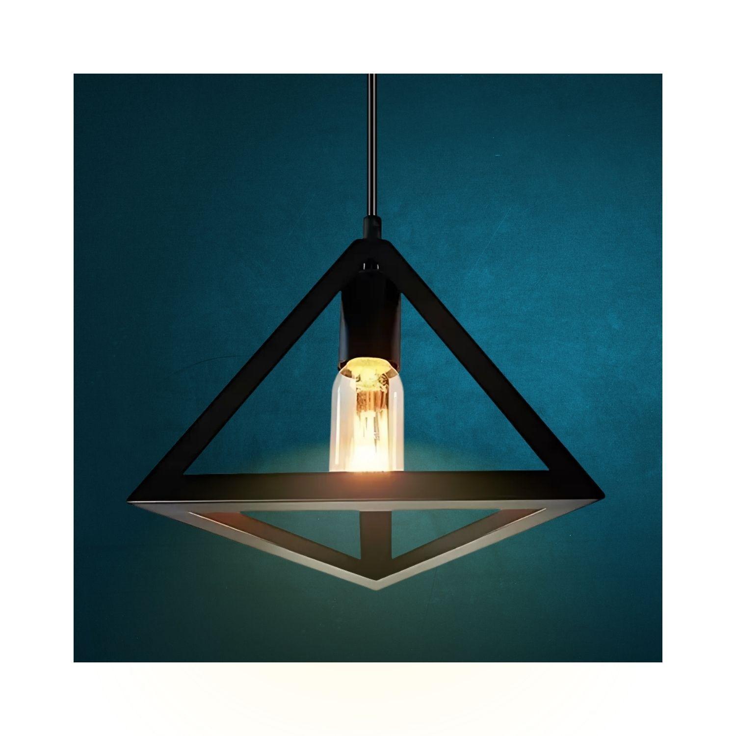 Lampara De Techo Colgante Triangulo Industrial Vintage-2