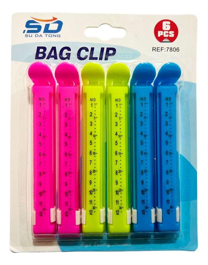 6 Clip Bolsas 11 Cm Sellado Facil Alimentos Conservacion 1-0