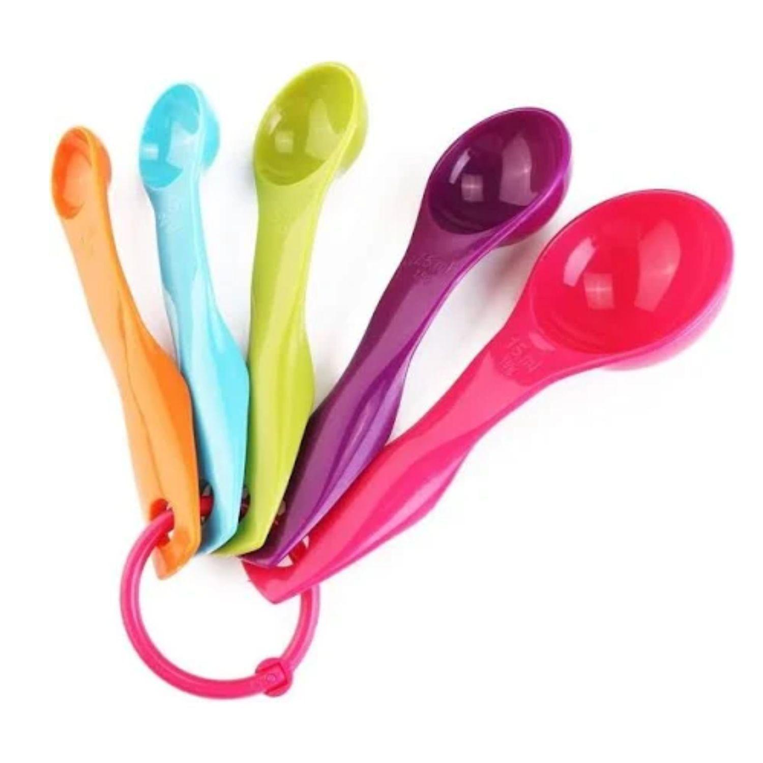 Set 5 Cucharas Medidoras Cuchara Medidora Plastico Colores-3