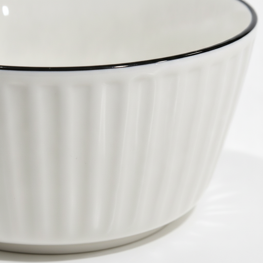 Set Bowl Ceramica 5 Piezas Bowls Blancos Corazon Cocina-4