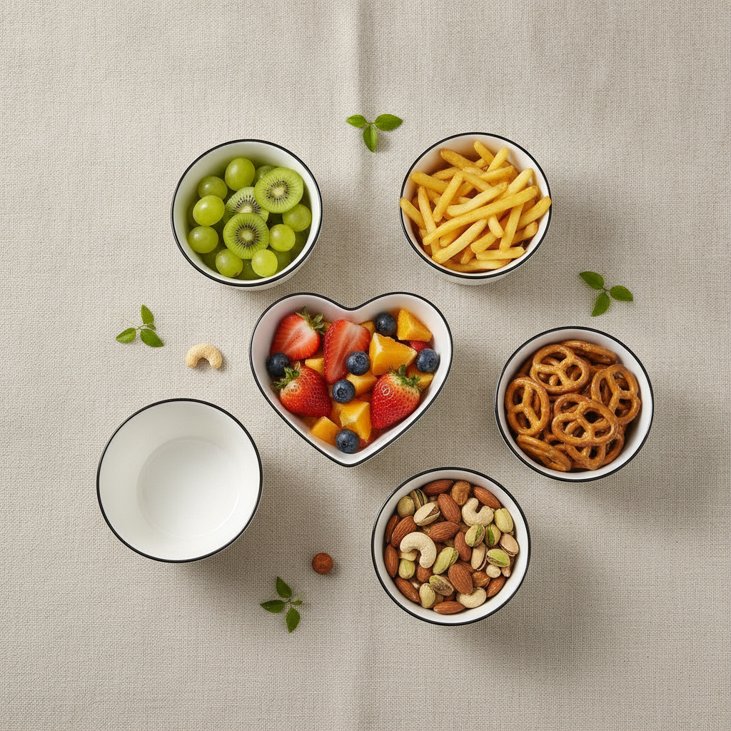 Set Bowl Ceramica 5 Piezas Bowls Blancos Corazon Cocina-6
