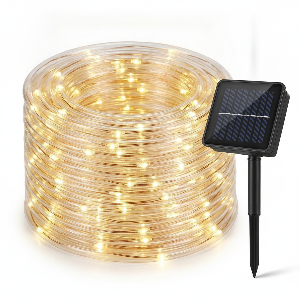 Guirnalda Solar Manguera LED 10m 100 Luces Cálida Exterior-0