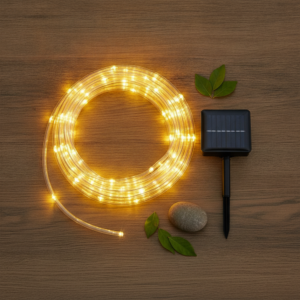 Guirnalda Solar Manguera LED 10m 100 Luces Cálida Exterior-5