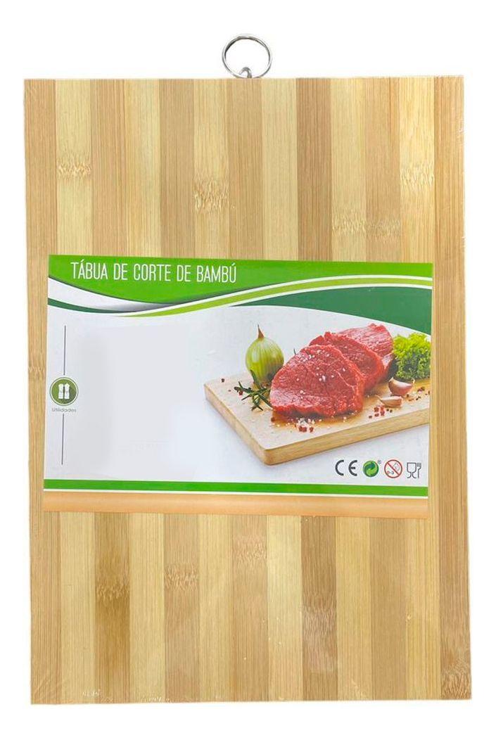 Tabla De Madera Bambu 24x34 Multiusos Cortador Verduras-0