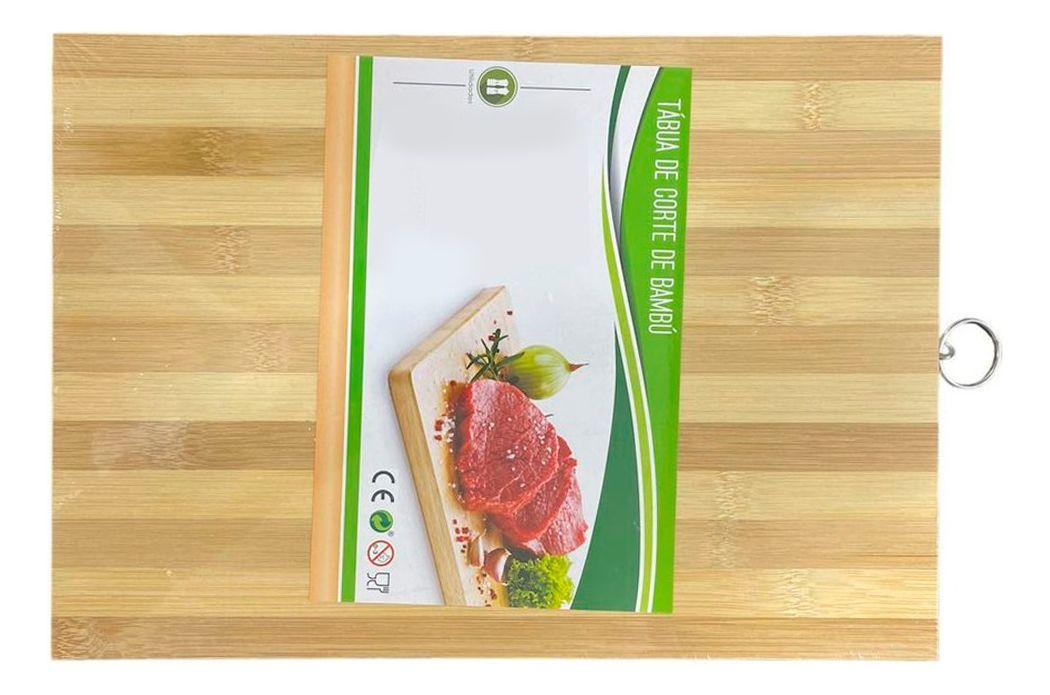 Tabla De Madera Bambu 24x34 Multiusos Cortador Verduras-1
