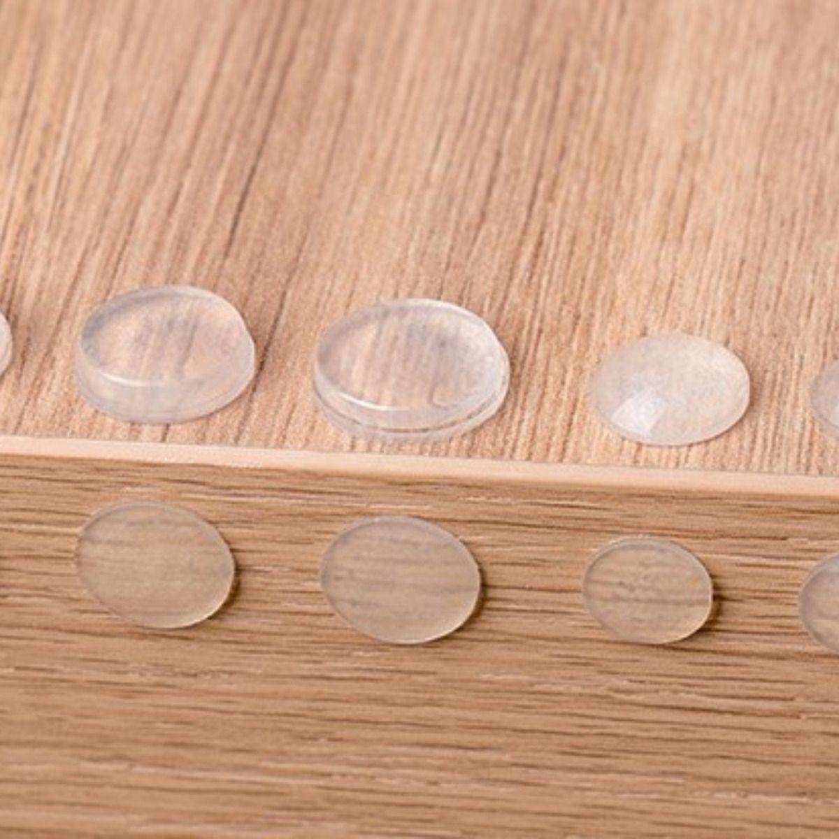 Set 100 Uds Topes Auto Adhesivo Transparente Puertas Muebles-1