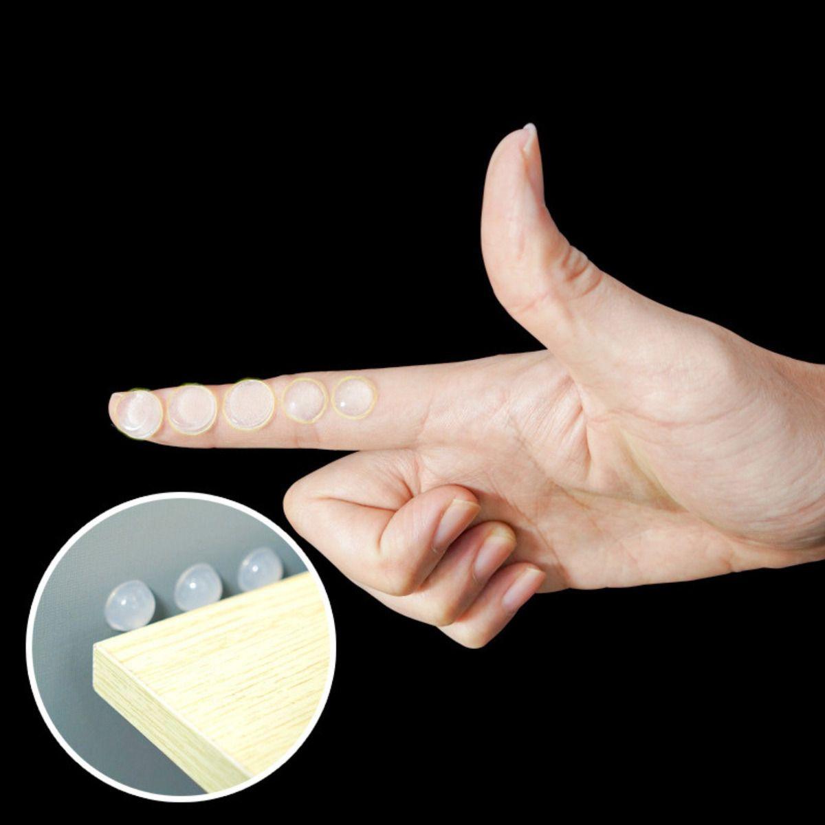 Set 100 Uds Topes Auto Adhesivo Transparente Puertas Muebles-2