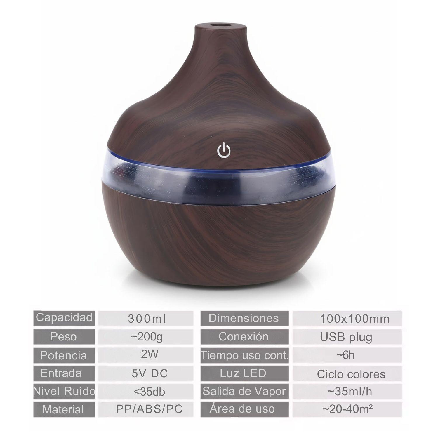 Pack Humidificador Aromatizador 12 Escencias Forma Grano Madera Oscuro-2
