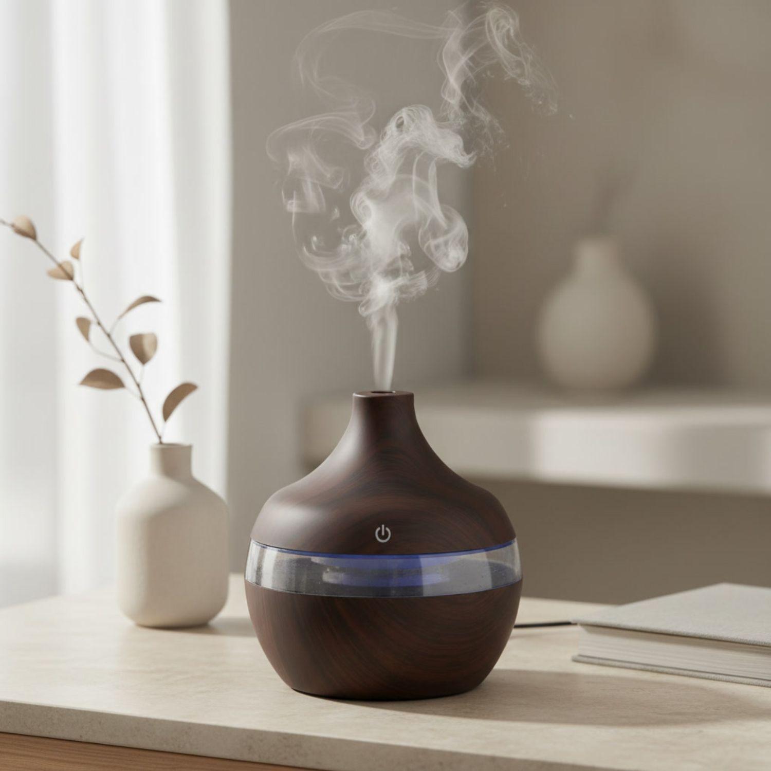 Pack Humidificador Aromatizador 12 Escencias Forma Grano Madera Oscuro-3