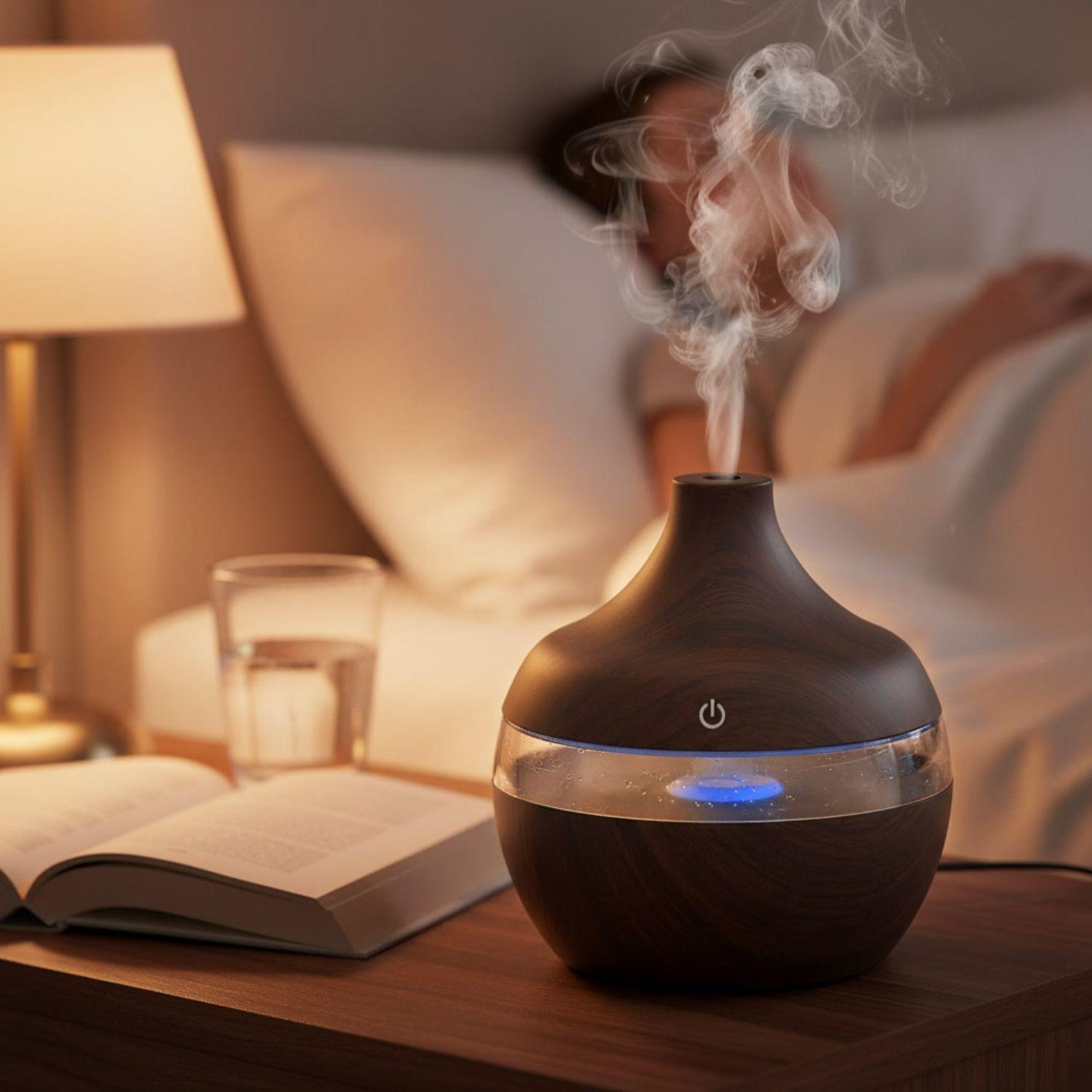Pack Humidificador Aromatizador 12 Escencias Forma Grano Madera Oscuro-4