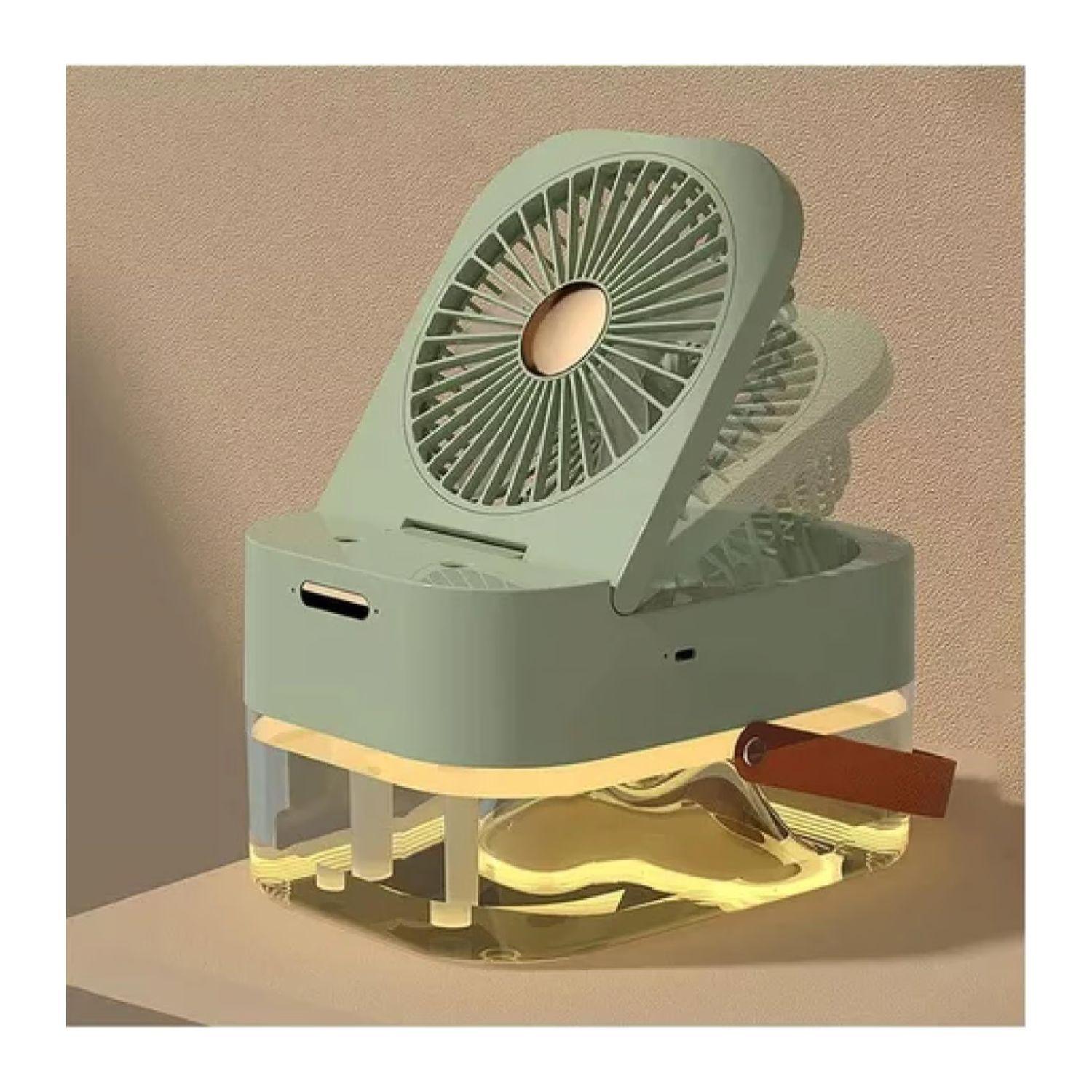 Ventilador Humidificador Aire Frio Usb Control Verde 22cm-2