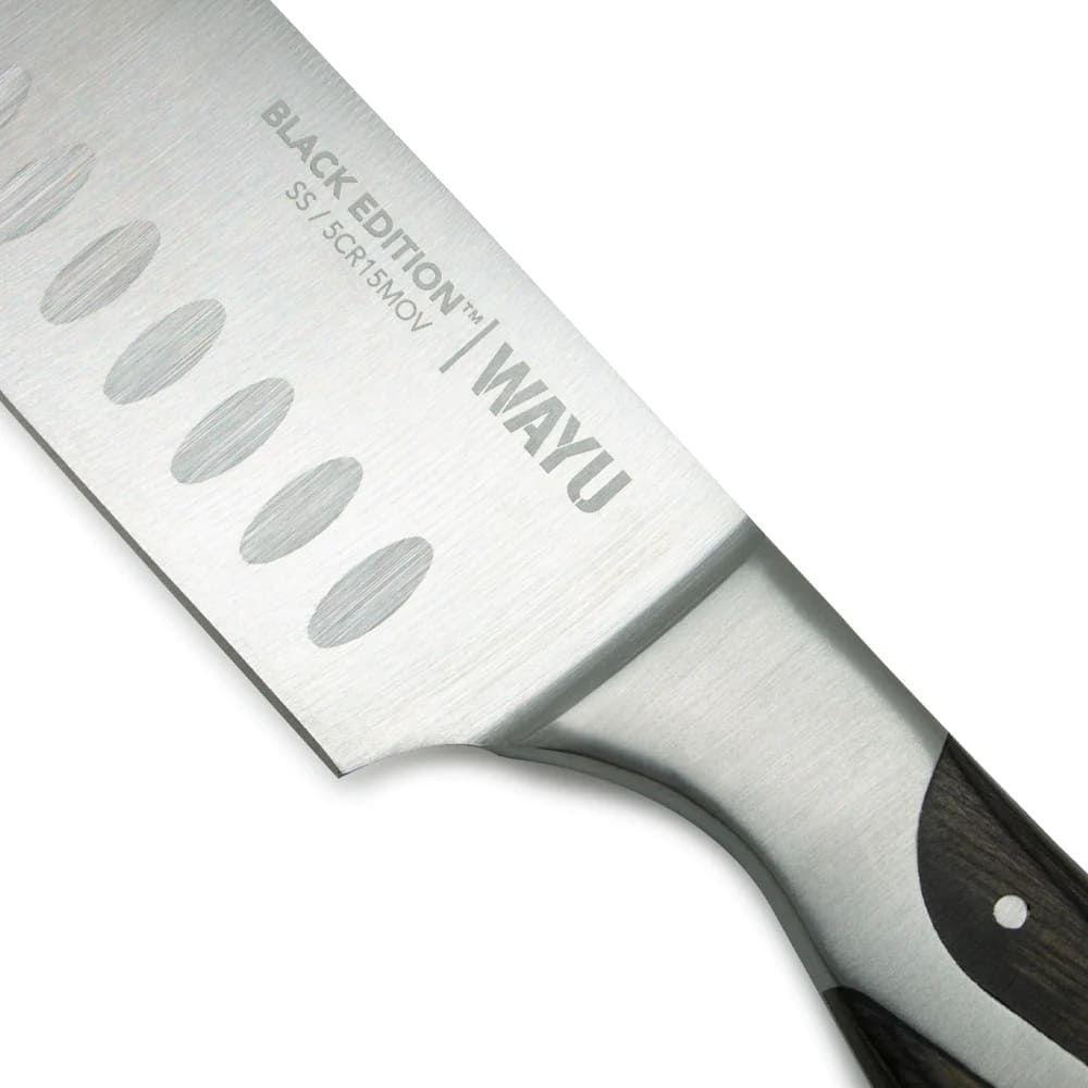 Cuchillo Santoku Black Edition 34cm Wayu Acero Inoxidable-2