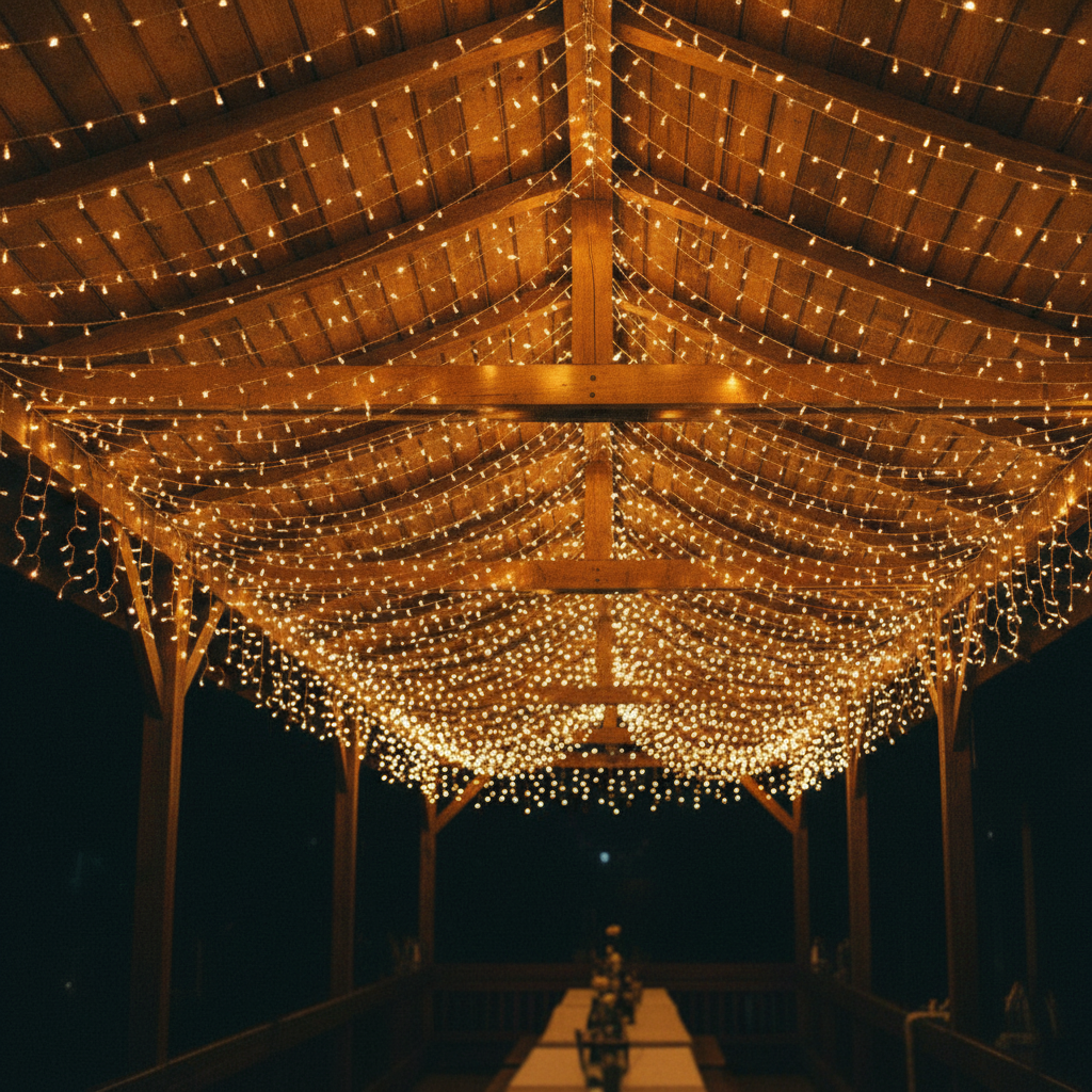 Luces Solares Cascada 120 LED 6M Luz Cálida Exterior Navidad-4