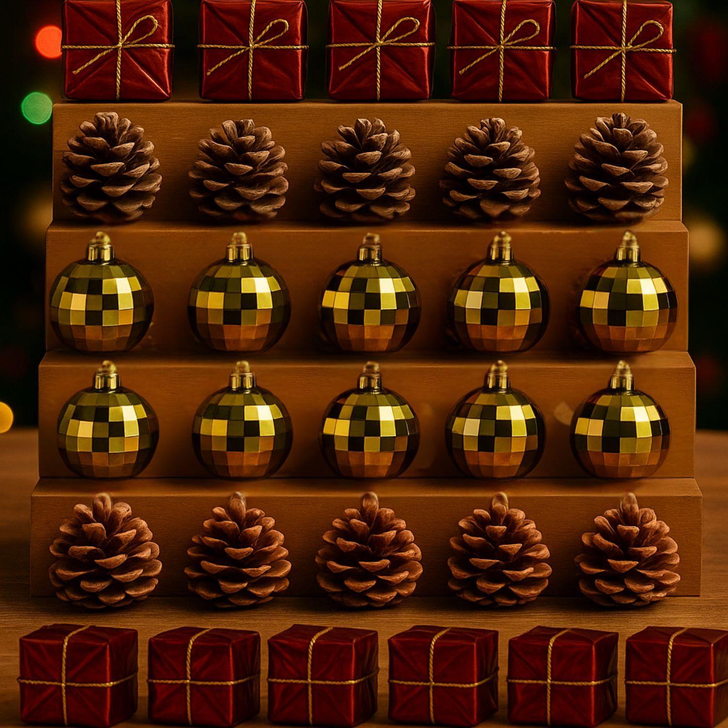 Set 48 Adornos Navideños Decoración Rojo Esfera 5cm Hogar-2